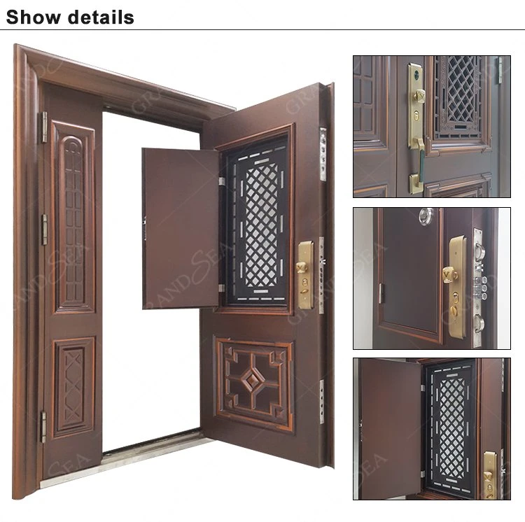 Luxury Villa Entry Exterior Front Safety House Main Entrance Metal Residence Security Steel Door