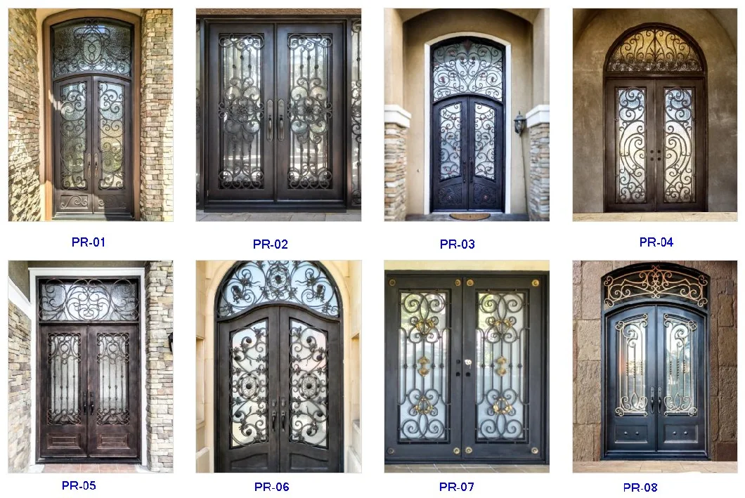 Australian Custom Modern Main Double Entrance Safety Gateway Cast Front Wrought Iron Door